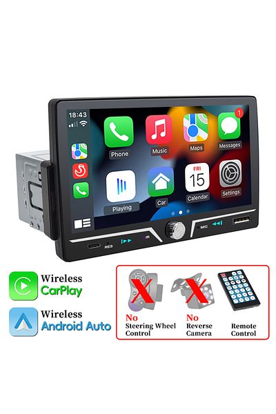 Choice Car Radio Only Hippcron Car Radio 1 Din Wireless Android Auto Carplay Mp5 Stereo 7" Ips Screen Bluet