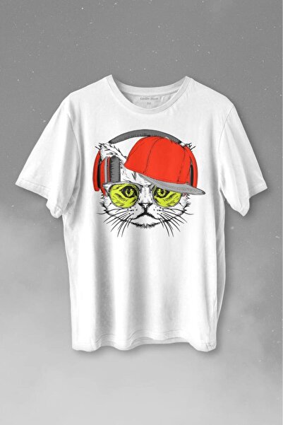 Kendim Seçtim Mačka nosi naočare, crvena mačka Štampano majica unisex T-shirt