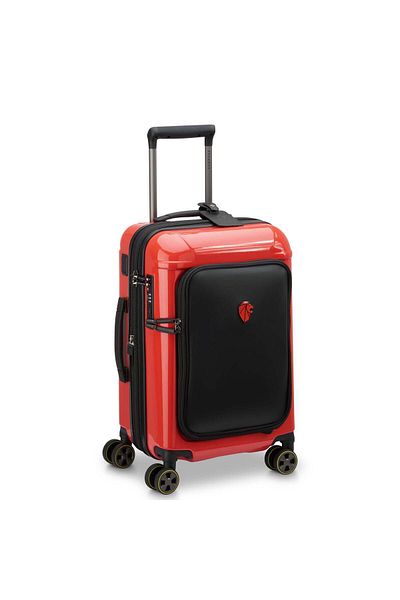 Peugeot Voyages Zip 55cm Hardcase 4 Double Wheel Business Cabin Luggage Trolley Red