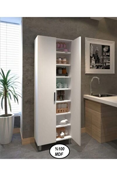 Buzkan Mobilya % 100 Mdf Çok Amaçlı Beyaz Dolap / Mutfak Dolabı50cm