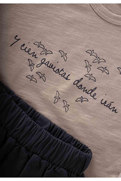 Cigit Nyomtatott nadrág póló szett 1-5 éves szürke