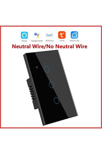 Choice 121jl-black-03 Tuya Smart Switches Us Neutral Wire/no Neutral Wire Required 1/2/3/4 Gang Light Wifi
