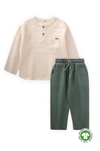 Cigit 2-8 Years Natural Shirt Organic Bohemian Seasonal Suit