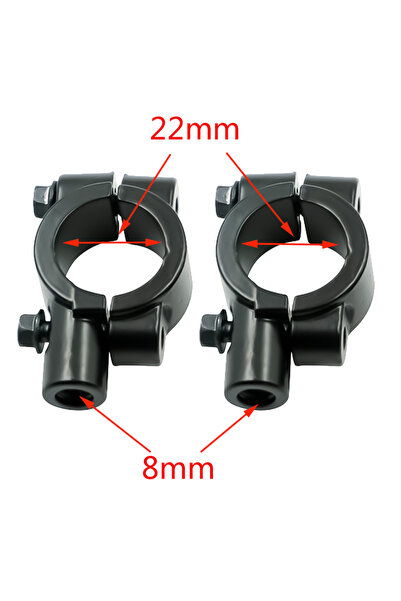 Choice black M8 22mm 2PCS Motorcycle Accessories Black Silver Mirror Mount Cl...