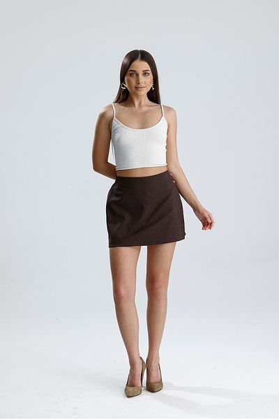VAPUR TEKSTİL Elastic Waist Side Zipper Shorts Skirt