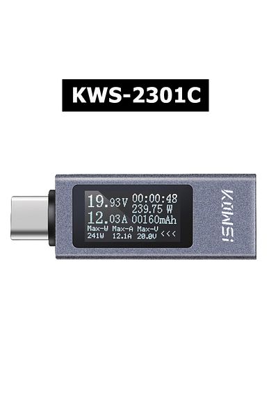 Choice Kws-2301c Type-c Multi-function Digital Display Dc Voltage Ammeter Power Meter Dc 4-30v 12a Voltmete