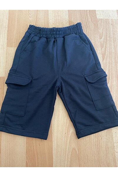 poyrazbebeto Navy Blue Boy's Capri with Double Cargo Pockets