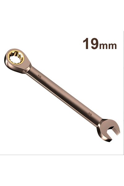 Choice 19mm 1pcs Ratchet Wrench Keys Gear Ring Tool Torque Universal Spanners For Car Repair Tools Metric