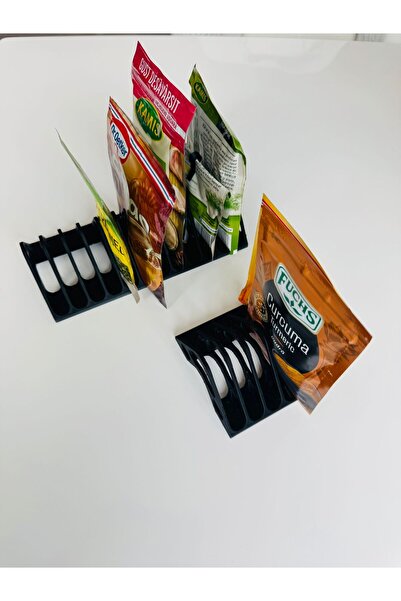 OEM Spice bag organizer holder 5 compartments 3D printed from PLA Black, Dudi Model