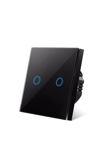 Choice Eu 2gng Black Eu Touch Switch Ac100 240v Tempered Black White Crystal Glass Panel Power Wall Light S