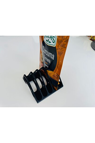 OEM Spice bag organizer holder 5 compartments 3D printed from PLA Black, Dudi Model