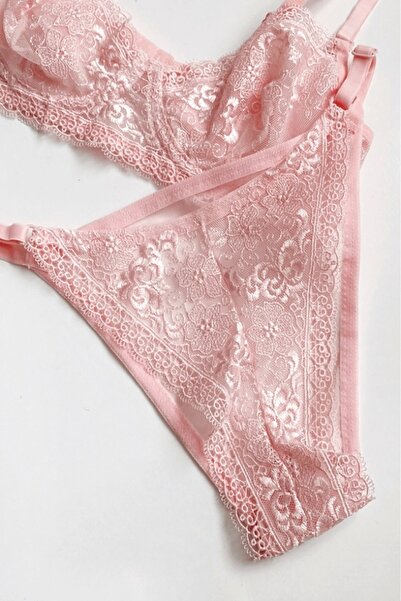 gc gece incisi Σετ σουτιέν με κεντητό λουλούδι