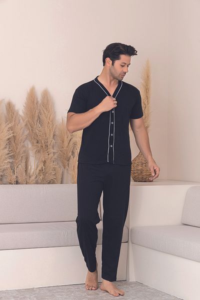 Sude HOMEWEAR ΣΕΤ ΠΙΤΖΑΜΑ ΑΝΔΡΙΚΟ ΚΟΝΤΟΜΑΝΙΚΟ ΠΟΥΚΑΜΙΣΟ