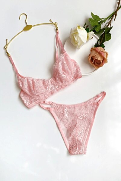 gc gece incisi Σετ σουτιέν με κεντητό λουλούδι