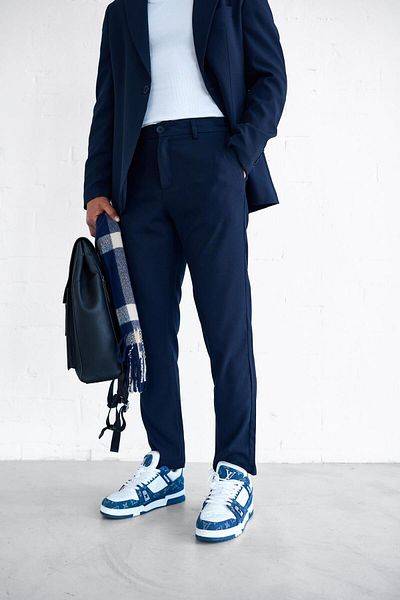 ablukaonline Men's Slim Fit Suit Navy Blue