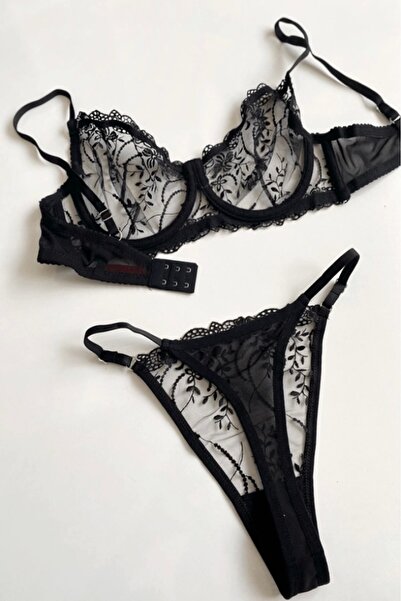 Gece İncisi Набір бюстгальтерів великих розмірів з квітковим візерунком