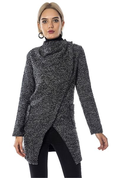 Swass Women's Gray Ribbed Jacket