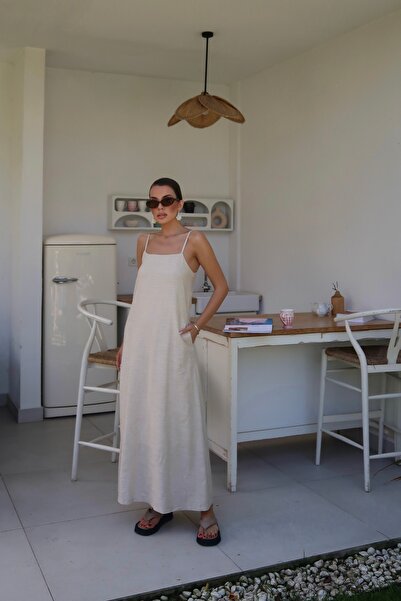 Swass Palma Summer Casey Askılı Elbise Natürel