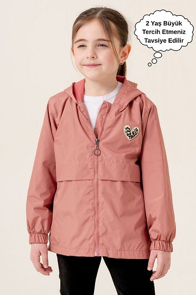 ASYAKİDS CLUB Girl's Hooded Pocket Lined Seasonal Raincoat