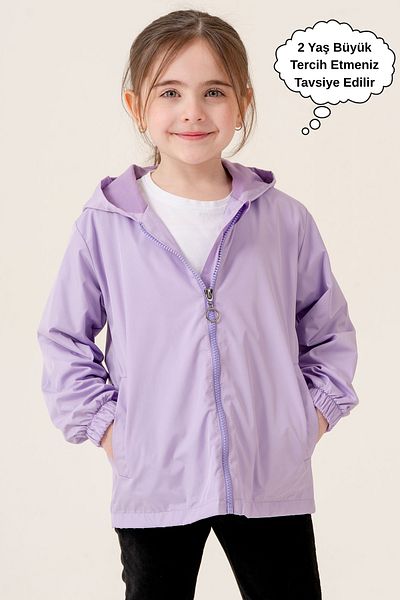 ASYAKİDS CLUB Girl's Hooded Pocket Lined Seasonal Raincoat