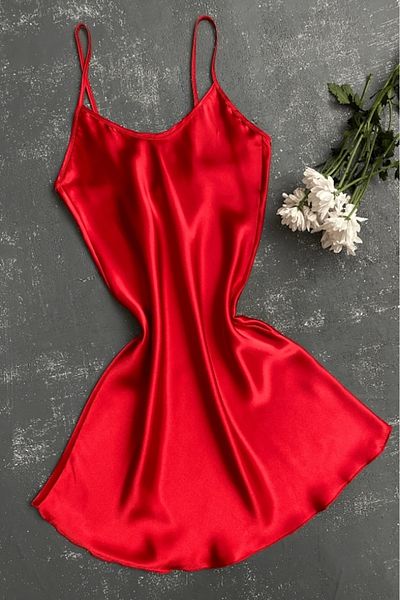 gc gece incisi Satin Red Nightgown