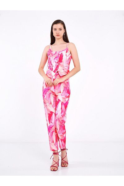 Swass Limited Edition Pink Feather Pattern Trousers