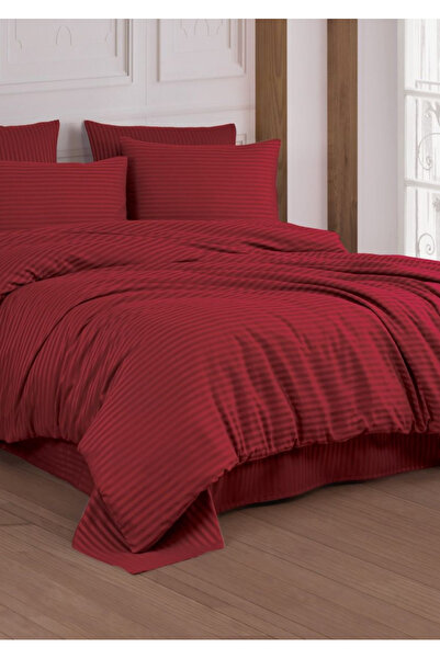 Sivalde Червоний бавовняний сатиновий двоспальний комплект постільної білизни...