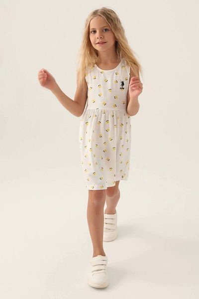 U.S. Polo Assn. US Polo Assn Licensed Heart Dress Жълта нощница за момиче