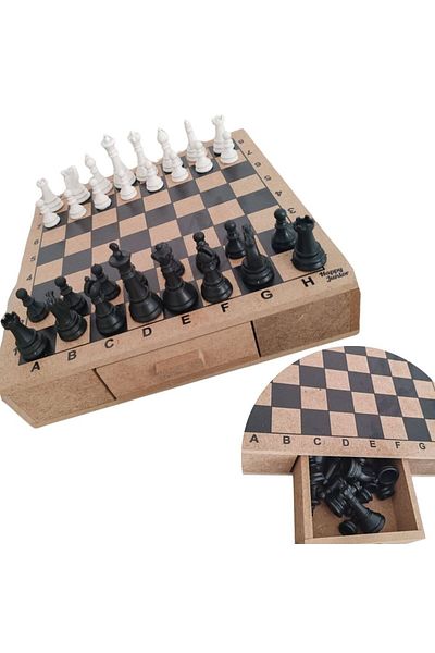 EKMSE Chess Set with Wooden Drawers