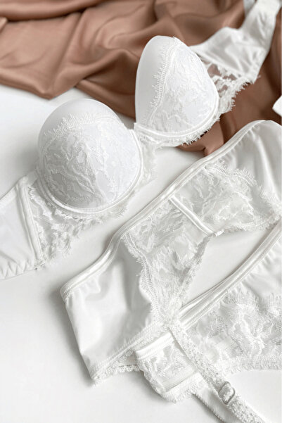 Gece İncisi Σετ Ζαρτιέρες Ημι-Υποστηριζόμενες Εκρού