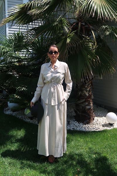 Swass Palma Summer Jess Linen Flared Skirt White