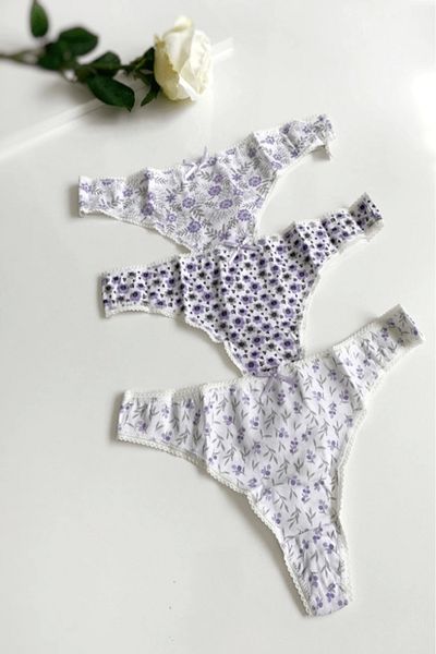 Gece İncisi Cotton Thong Set of 3