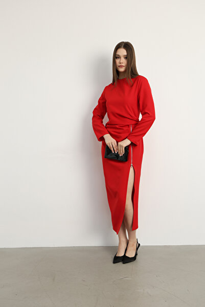 Swass Scarlet Fermuar Detaylı Elbise
