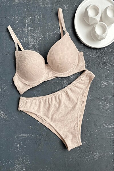 gc gece incisi Бюстгальтер з легкою підтримкою та візерунком плетіння