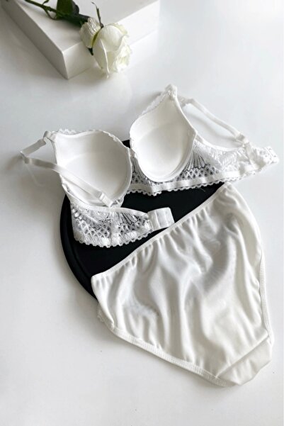 Gece İncisi Бюстгальтер з підтримкою та мереживними деталями