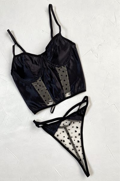 Gece İncisi Set corset inimă