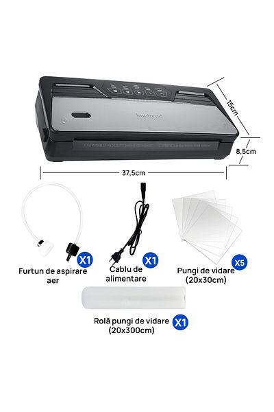 IMA TREND Aparat Vidat Alimente , 130w, 70kpa, 5 Funcții Umed/uscat, Cutter, Pungi Incluse