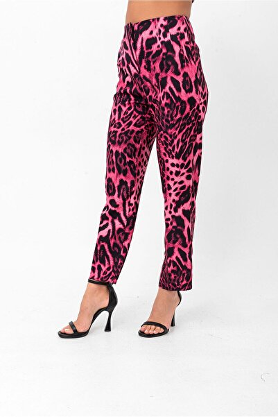 Swass High Waist Collared Patterned Women's Trousers