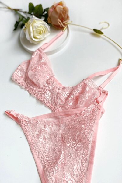 gc gece incisi Σετ σουτιέν με κεντητό λουλούδι