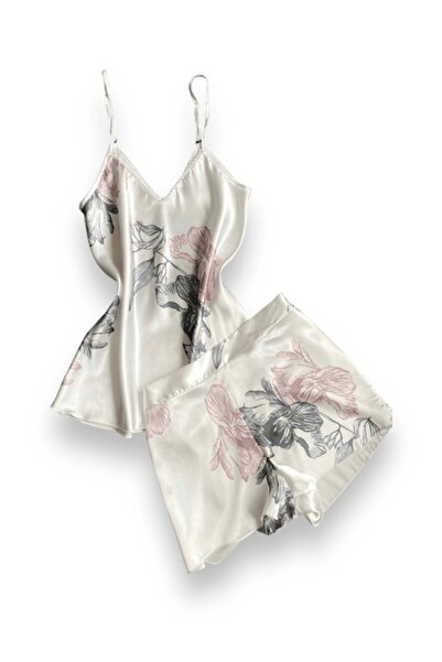 gc gece incisi Σετ σατέν σορτς με φλοράλ σχέδιο