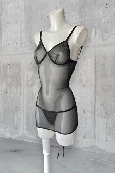 Gece İncisi Διαφανές νυχτικό - Με λεπτομέρεια κορδέλας