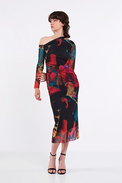 Swass Shoulder Detailed Tulle Dress