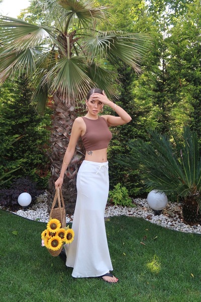 Swass Palma Summer Rebecca Maxi Linen Skirt White