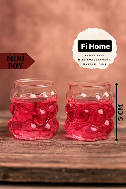 Fİ HOME Kahve Yanı Üzüm 6'lı Bardak Mini Üzüm Bardak 75ml