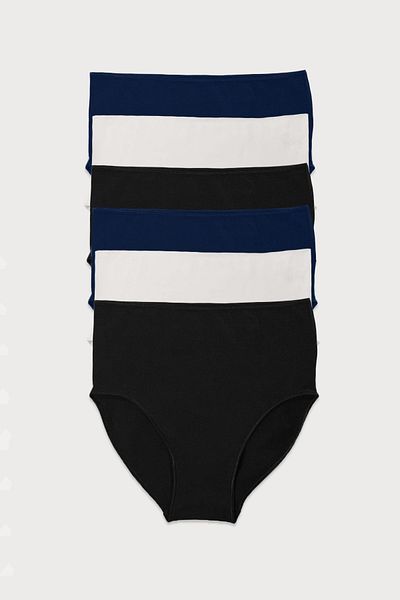 Malabadi Γυναικεία Navy Blue Ecru Μαύρο Πακέτο 6 Modal ψηλόμεσο εσώρουχο 1955