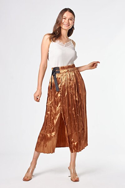Swass Fusta de damă din satin bronzat