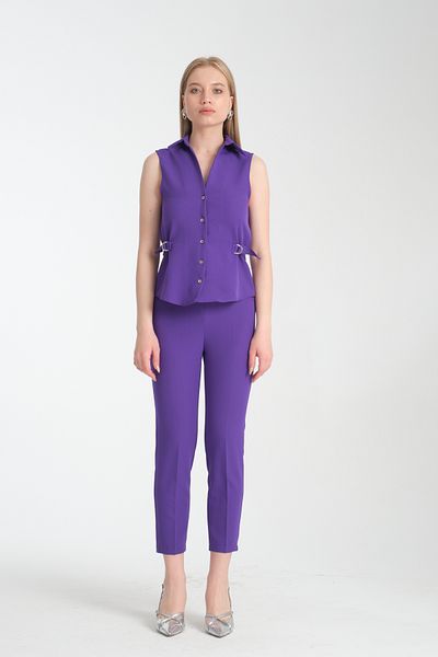 Swass D Buckle Detailed Vest Purple