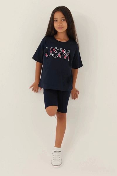 U.S. Polo Assn. US Polo Assn Licensed Written Flowers sötétkék lány Bermuda öltöny