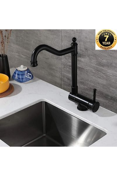 OEM Kitchen Window Front Folding Sink Faucet Rustic New Model Matte Black Imported with 7 Years Warranty