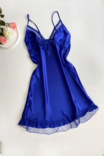 Gece İncisi Satin Plus Size Nightgown